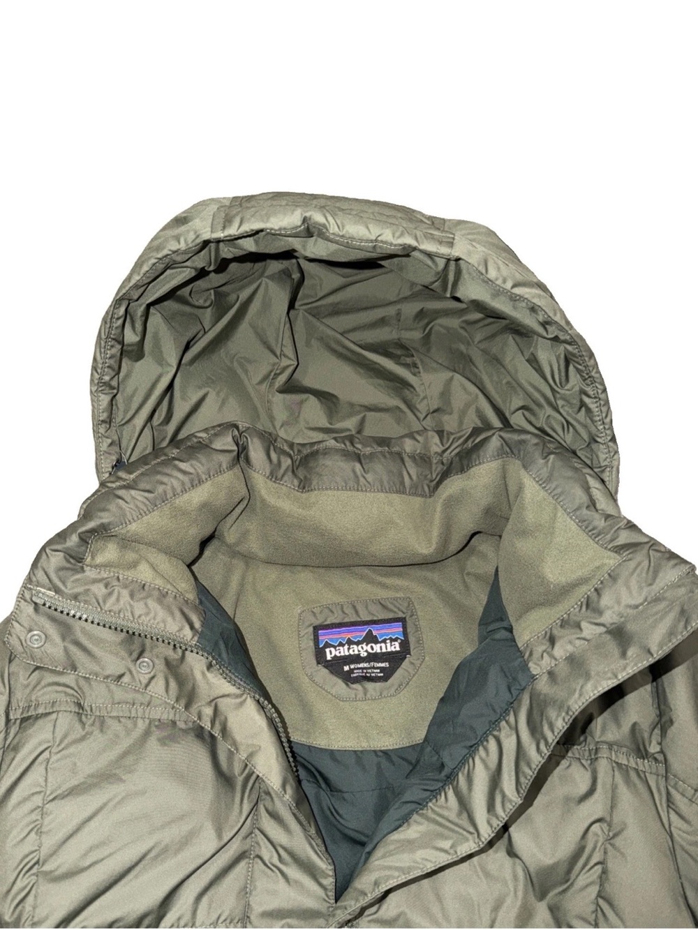 PATAGONIA Industrial Green W's Down With It Parka Coat, Size MEDIUM - Picture 3 of 8